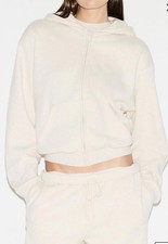 SKIMS Classic Zip Up Hoodie Heather Oatmeal XXS NWT Oversized Fit