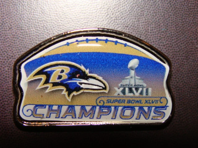 Button NFL Baltimore Ravens Lapel Pin 2012 Super Bowl 47 XLVII Champions Badge - Image 2 of 3