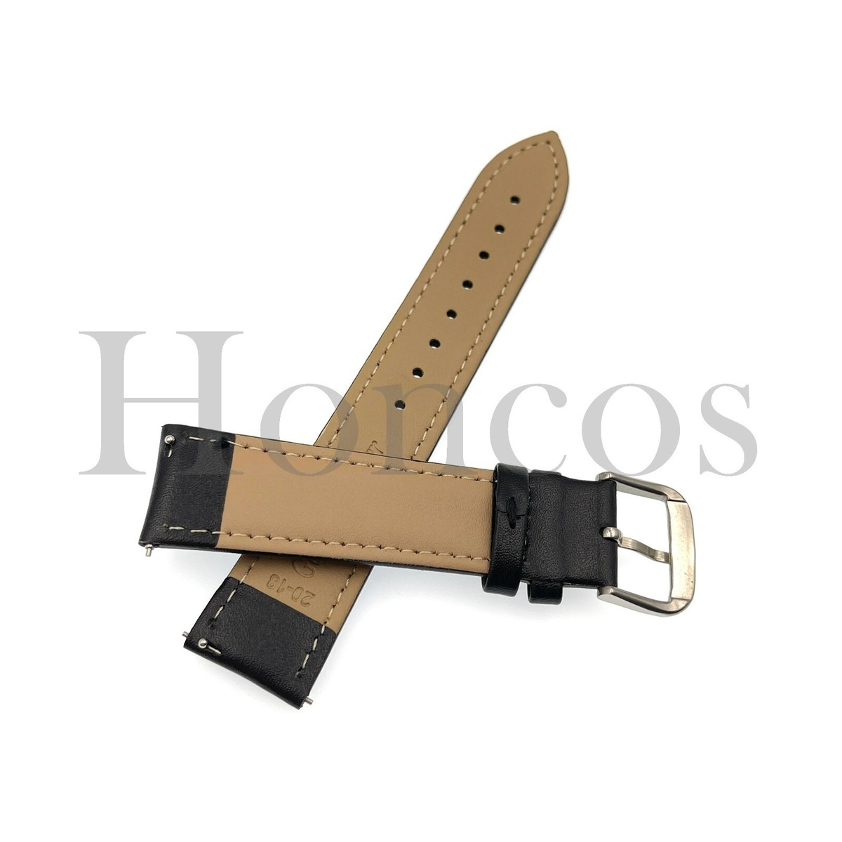 Cinturino orologio in gomma tropical nero grigio rosso due anelli da 18