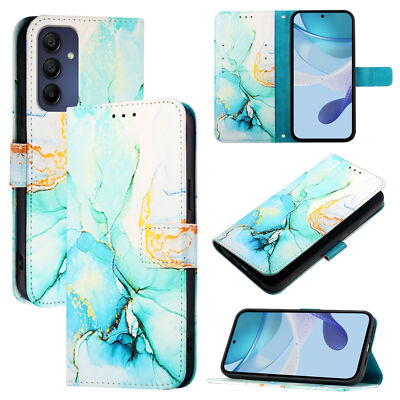 Marble Leather Wallet Phone Case For iPhone Samsung Huawei Honor OnePlus Fujitsu