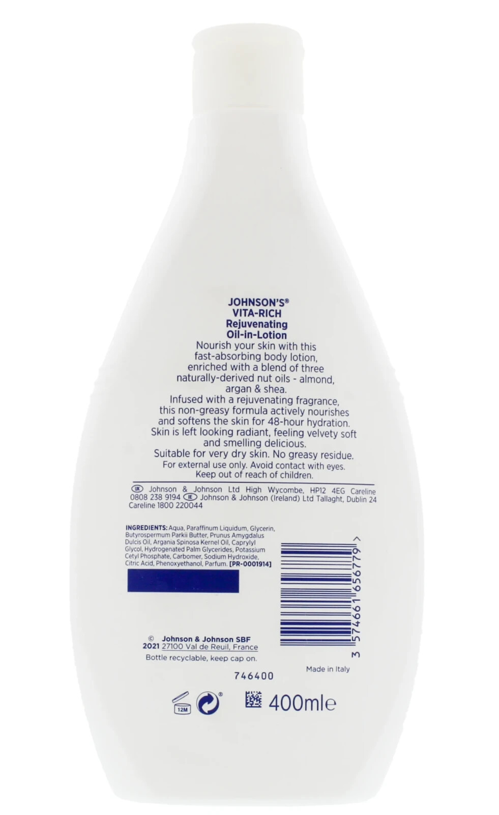 Johnsons Vita Rich Oil Infusion Body Lotion 400ml 3574661656779 eBay