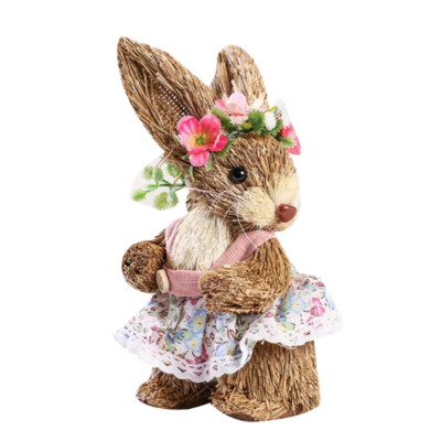 Ostern Strohhase Ornament für kreativen Kunsthase für Puppe mit Blume 