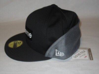 SUPREME x New Era Windstopper Ear Flap Hat Cap BLACK 7 1/8 NEW! F