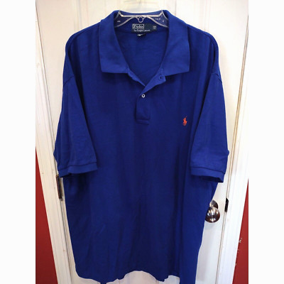 Polo Ralph Lauren 3XB Mens Polo Shirt Blue Short Sleeve Orange