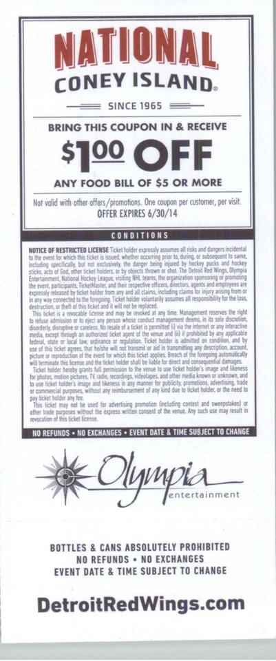 Ottawa Senators vs Detroit Red Wings 11/23/2013 Full Ticket - Daniel Alfredsson - Image 2 of 2