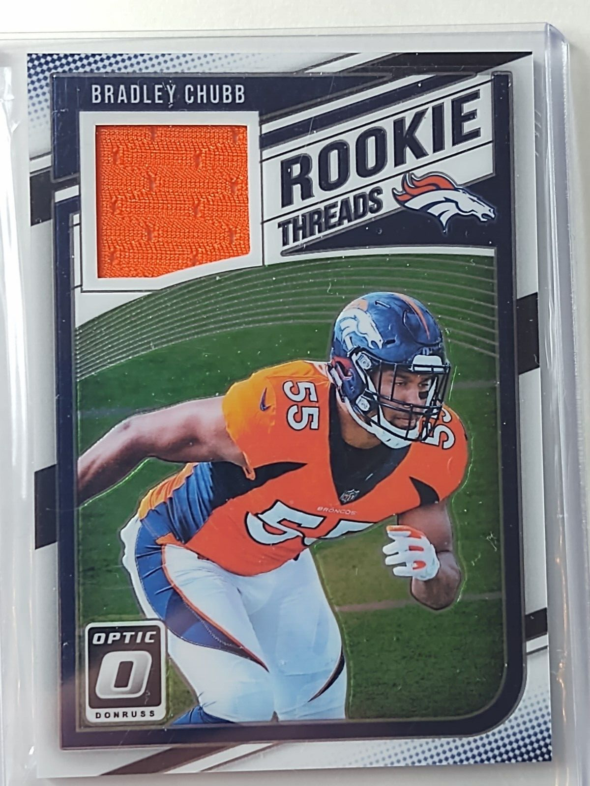 2018 PANINI OPTIC THREADS ROOKIE BRADLEY CHUBB PATCH JERSEY RELIC RC