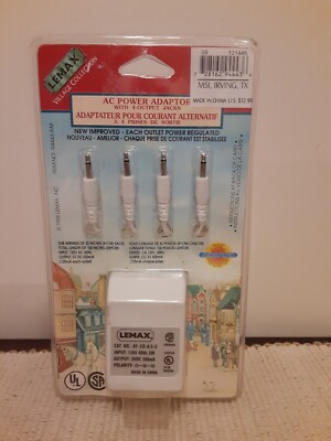Lemax Village Collection AC Power Cord Adapter Plug 4 Output Jacks 3V NEW 1998
