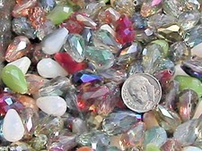 15mm Mixed Colors Faceted Cut Crystal Teardrop Beads 100 