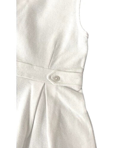 Vestido Polo Raulph Lauren Niñas Blanco Línea A Algodón 6X Botón Imitación Cinturón Nuevo con Etiquetas Foto 4 de 4