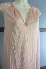 Vtg Vanity Fair Long nylon nightgown gown dress lingerie size Small Pink Rose