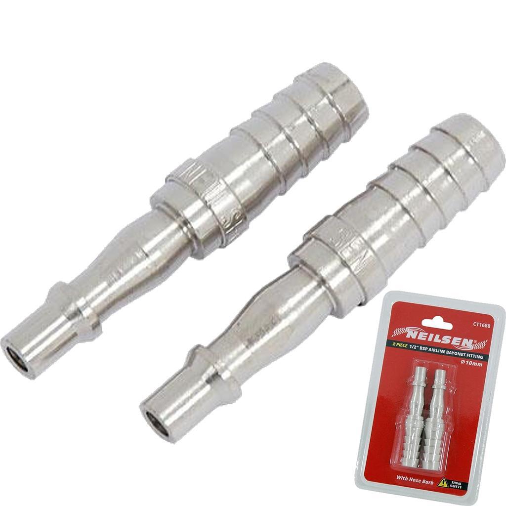 Pack of 2 Air Line Coupling 1/2in BSP Bayonet Male Hose Barb - Image 3