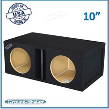 10" Dual Slot Center Ported Vented Sub Box Subwoofer Enclosure Ground Shaker Box
