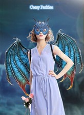 W-P4-4 Deluxe Large Dragon Wings  Mask Fairy Halloween Costume Accessory