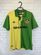 MANCHESTER UNITED 1992 1994 VINTAGE RETRO L/S FOOTBALL SHIRT JERSEY THIRD LARGE