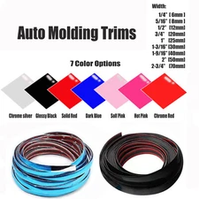 6mm-70mm Car Door Body Bumper Strip Exterior Molding Trim 5-50FT 7 Color Options