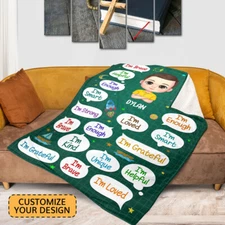 I'm Kind I'm Brave  Personalized Fleece Blanket  Gift