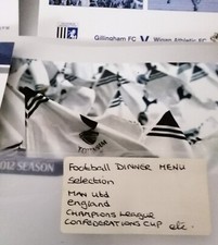 Selection of Football Dinner Menus  and Memorabilia - England, Man Utd + more.
