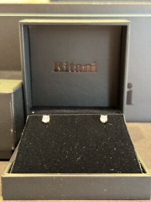 0,50ctw Laborgefertigte Diamant Ohrstecker 18k Gelbgold Rundschliff Vierkrappen