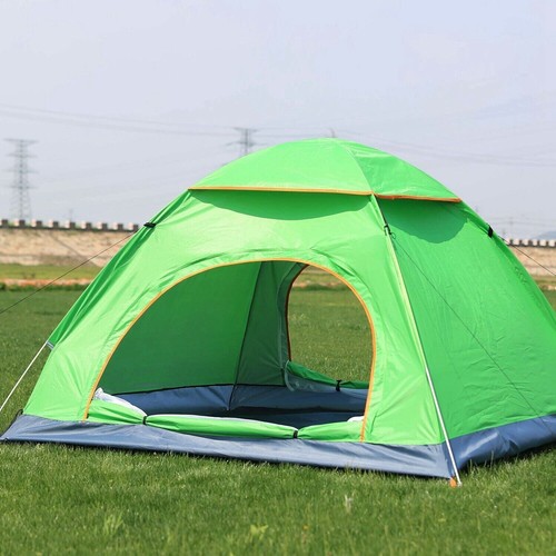 3-4 Person Instant Pop Up Tent Camping Outdoor Waterproof w/Mosquito Net Doors - Picture 25 of 33
