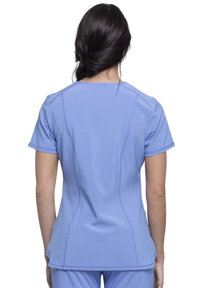 Cherokee Scrubs V Neck Top CK865A CIPS Ciel Blue Free Shipping - Image 2 of 4