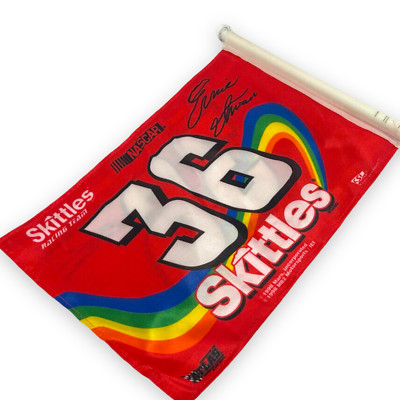 NASCAR Ernie Irvan #36 Skittles Racing Car Flag window 13'' by 11'' inch