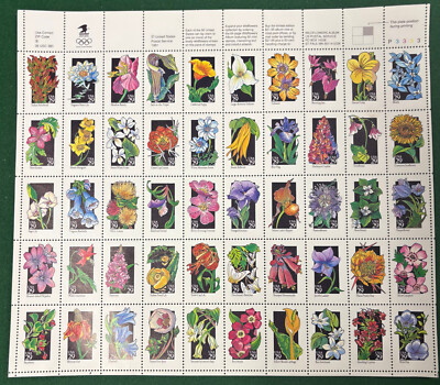 1992 US 29 CENT WILD FLOWERS SHEET OF 50 STAMPS, MNH | eBay