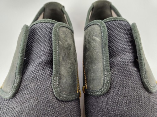 Ahnu North Beach Leather Canvas Slip-On Loafer Sneakers Gray Green COMFY Mens 11 - Picture 7 of 14