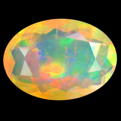 2.97 ct Very good Oval (13 x 9 mm) Un-Heated Ethiopia Rainbow Opal Gemstone