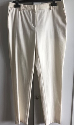 AKRIS  ( Switzerland ) Ivory Cotton Twill Trouser 8 US NWOT 