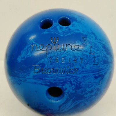 廃盤レア  KIVI 80mm BIG seablue Vintage Brunswick Neptune Bowling Ball 12.4 lb Blue Swirl 
