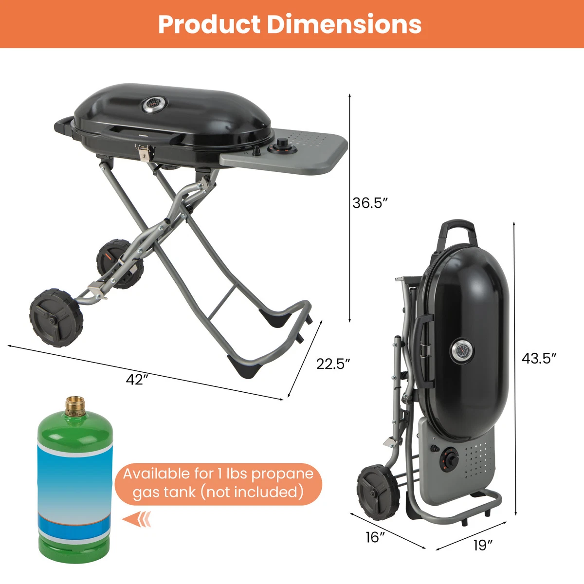 Folding propane grill cheap