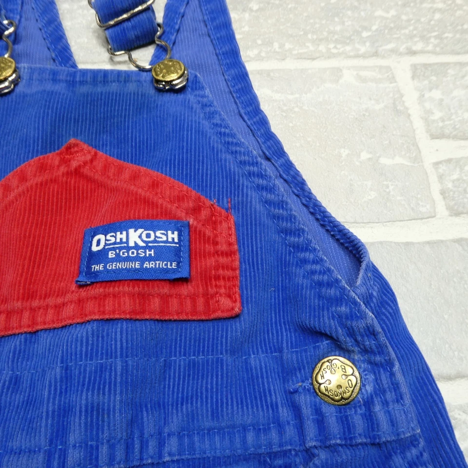 Mono DE COLECCIÓN Osh Kosh B'Gosh Talla Niño 9T Azul Rojo Pana Carpintero Foto 2 de 4