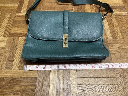 Vintage Lederer Sea-Green Pebbled Leather Purse Shoulder Bag - Picture 13 of 17