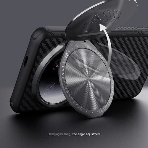 Nillkin Aramid Fiber Camera lens Stand holder Back case For Xiaomi 14 Ultra - Zdjęcie 7 z 20