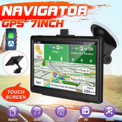 7'' For Apple Carplay Car GPS Navigation Touch Screen Maps Spoken Direction 2024