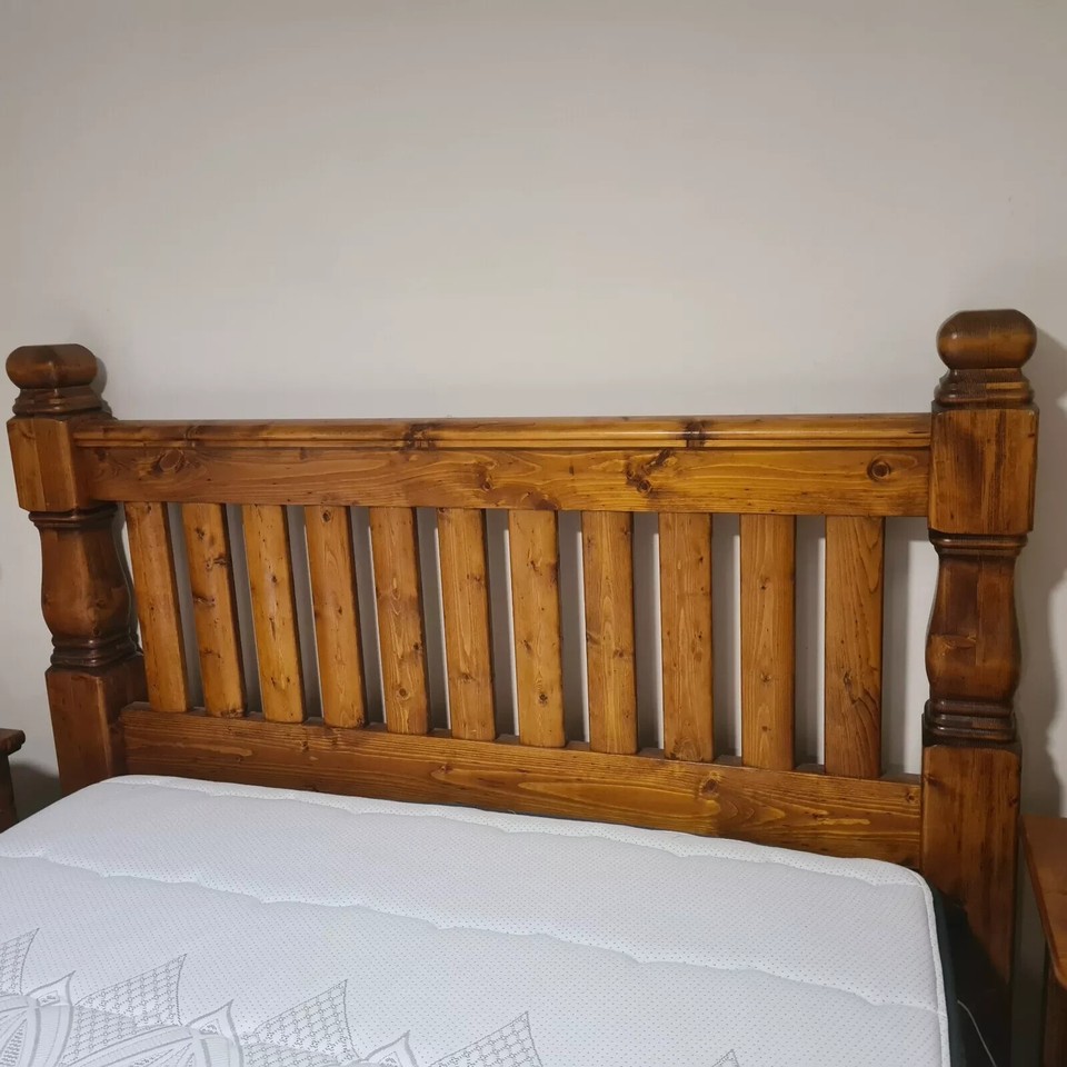 6 Piece Set Solid Rustic Country Style QS Bed + Dresser + Bedside