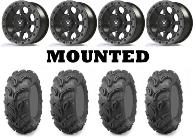 Kit 4 Maxxis Zilla 27x10-14/27x12-14 on Bullite Ruler Beadlock Black BT-03 HP1K