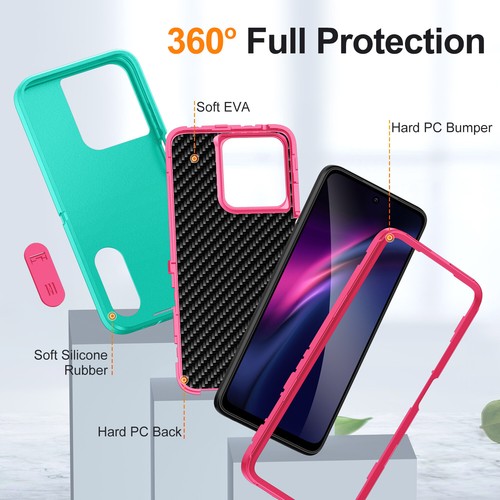 Funda de teléfono 3 en 1 de alta resistencia con soporte para Moto G Play/Power 5G 2025/G 5G 2025 - Imagen 50 de 98