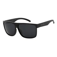 Men's XL Wide Fit Polarized Square Sunglasses Shiny Black Frame Dark Tint Lens