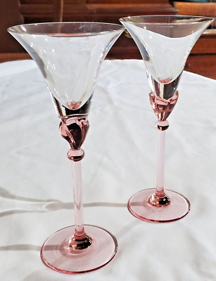 Martini/Cordial Glasses Set Of 2 Mikasa Belladonna Coral Tulip 6