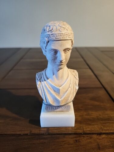 Charioteer of Delphi Bust Head Greek Sculpture Hard Plaster Museum Copy Vintage - Picture 8 of 8