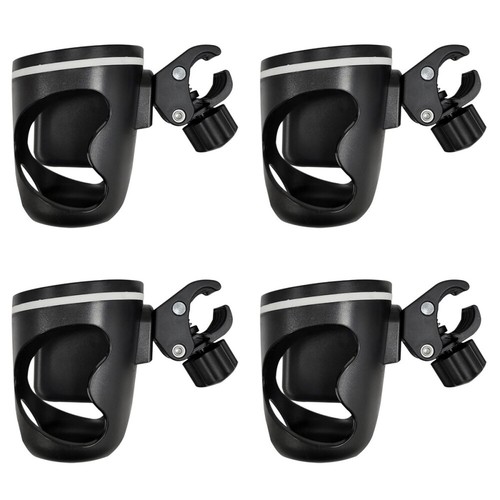 Porte-Gobelet Universel 360° Pour Poussette - Avec Crochets - Rotatif ABS - Porte-Biberon Et Tasse Bébé - Fixation Facile