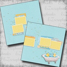 Baby Bathtime - 2 Premade Scrapbook Pages - EZ Layout 6108