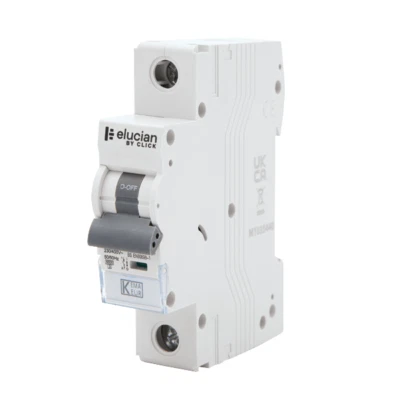 Elucian CU1MCB**B 1 Pole True 6kA B Curve 6A, 20A, 32A, 40A, 50A, 63A MCB
