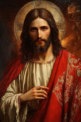 PLAQUE MÉTAL   Jésus Christ   30 X 20 CM