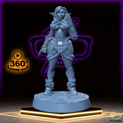 Itaka | Female Elf | Elven Rogue | Fighter | Barbarian miniature for Tabletop ga