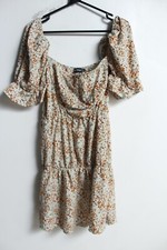 Pretty Little Thing Womens Tiered Leopard Print Sun Dress - Size 14 (j80)