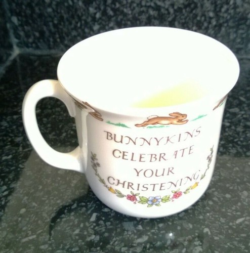 Vintage Fine Bone China Royal Doulton Bunnykins Celebrate Your Christening Mug - Picture 3 of 6