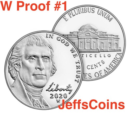 2020 W Jefferson Nickel West Point US Mint REVERSE Proof Set Nickle 5¢ # 2 of 3 - Bild 3 von 12