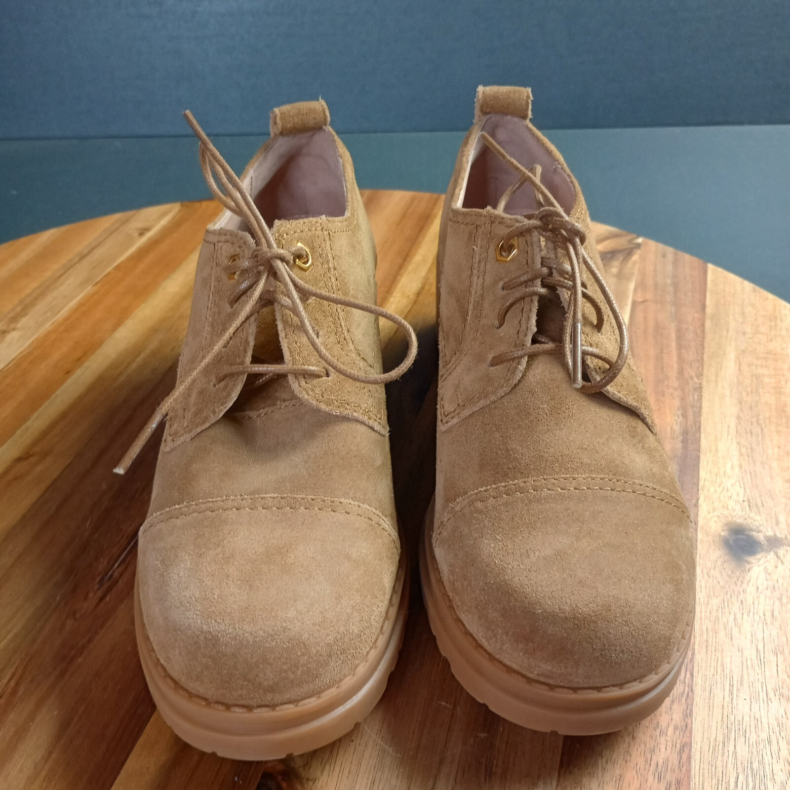 SAOLA Cole Haan Camea Oxford donna taglia 6 5 B suola dorata toffee lug scamosciata Y2K anni 90